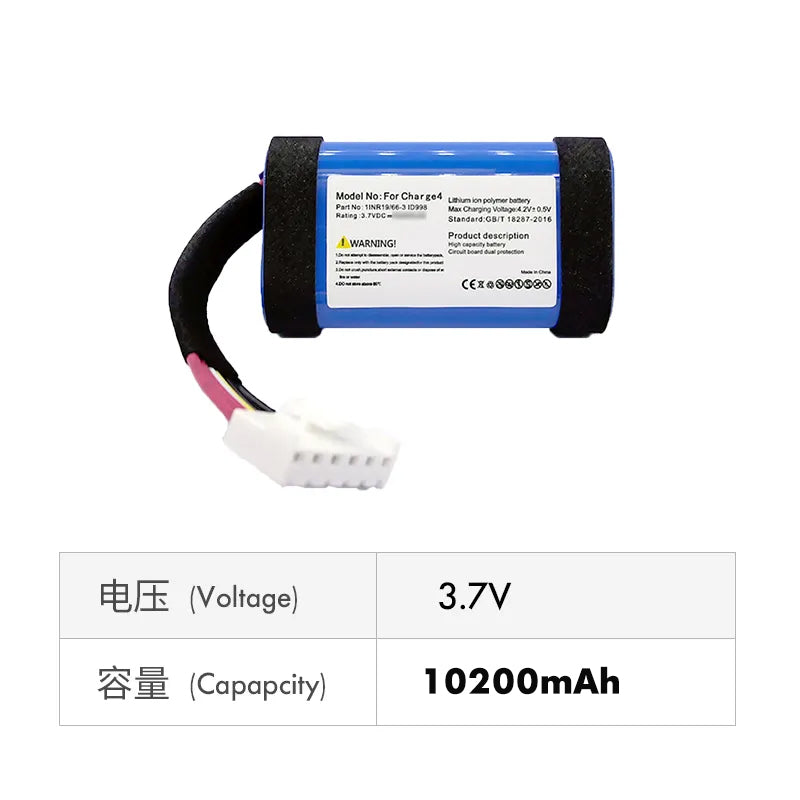 CAESEA 10200 mAh 3.7 V Li-ion Batería de repuesto para JBL Compatible Charge 4 4BLK 4J BLUAM P/N ID998 SUN-INTE-118 1INR19/66-3