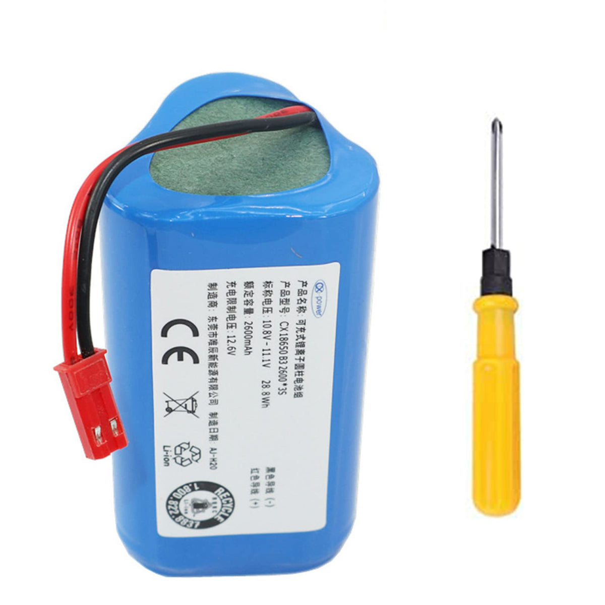 CAESEA  11.1V 2600mAh Replacement Battery for Ecovacs CEN250 ML009 V700 Part Number ICR18650 3S1P